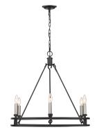 Six Light Chandelier by Z-Lite - Dennison Collection, Matte Black Finish - 4005-6MB