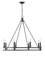 Eight Light Chandelier by Z-Lite - Dennison Collection, Matte Black Finish - 4005-8MB