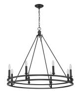 Eight Light Chandelier by Z-Lite - Dennison Collection, Matte Black Finish - 4005-8MB