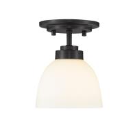 One Light Flush Mount by Z-Lite - Ashton Collection, Matte Black Finish - 443F1-MB