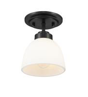 One Light Flush Mount by Z-Lite - Ashton Collection, Matte Black Finish - 443F1-MB