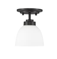 One Light Flush Mount by Z-Lite - Ashton Collection, Matte Black Finish - 443F1-MB