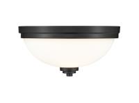 Three Light Flush Mount by Z-Lite - Ashton Collection, Matte Black Finish - 443F3-MB