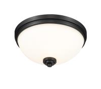 Three Light Flush Mount by Z-Lite - Ashton Collection, Matte Black Finish - 443F3-MB