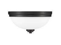 Three Light Flush Mount by Z-Lite - Ashton Collection, Matte Black Finish - 443F3-MB