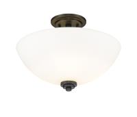 Three Light Semi Flush Mount by Z-Lite - Ashton Collection, Matte Black Finish - 443SF-MB
