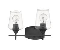 Two Light Vanity by Z-Lite - Joliet Collection, Matte Black Finish - 473-2V-MB