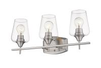 Three Light Vanity by Z-Lite - Joliet Collection, Brushed Nickel Finish - 473-3V-BN