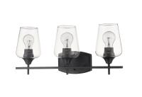 Three Light Vanity by Z-Lite - Joliet Collection, Matte Black Finish - 473-3V-MB