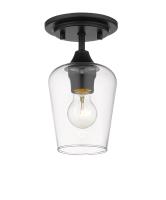 One Light Flush Mount by Z-Lite - Joliet Collection, Matte Black Finish - 473F1-MB