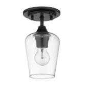 One Light Flush Mount by Z-Lite - Joliet Collection, Matte Black Finish - 473F1-MB
