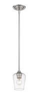 One Light Pendant by Z-Lite - Joliet Collection, Brushed Nickel Finish - 473MP-BN