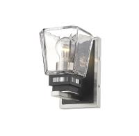 One Light Wall Sconce by Z-Lite - Jackson Collection, Brushed Nickel + Matte Black Finish - 474-1S-BN-MB