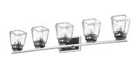 Five Light Vanity by Z-Lite - Jackson Collection, Chrome + Matte Black Finish - 474-5V-CH-MB