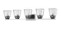 Five Light Vanity by Z-Lite - Jackson Collection, Chrome + Matte Black Finish - 474-5V-CH-MB