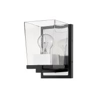 One Light Wall Sconce by Z-Lite - Bleeker Street Collection, Matte Black + Chrome Finish - 475-1S-MB-CH