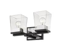Two Light Vanity by Z-Lite - Bleeker Street Collection, Matte Black + Chrome Finish - 475-2V-MB-CH