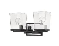 Two Light Vanity by Z-Lite - Bleeker Street Collection, Matte Black + Chrome Finish - 475-2V-MB-CH