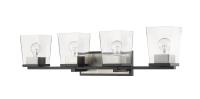 Four Light Vanity by Z-Lite - Bleeker Street Collection, Matte Black + Brushed Nickel Finish - 475-4V-MB-BN