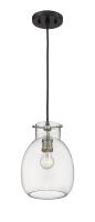 One Light Pendant by Z-Lite - Bella Collection, Matte Black + Brushed Nickel Finish - 476MP-MB-BN