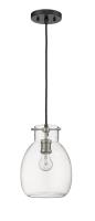 One Light Pendant by Z-Lite - Bella Collection, Matte Black + Brushed Nickel Finish - 476MP-MB-BN