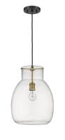One Light Pendant by Z-Lite - Bella Collection, Matte Black + Olde Brass Finish - 476P-MB-OBR