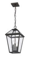 Three Light Outdoor Chain Mount Ceiling Fixture by Z-Lite - Talbot Collection, Oil Rubbed Bronze Finish - 579CHB-ORB