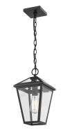 One Light Outdoor Chain Mount Ceiling Fixture by Z-Lite - Talbot Collection, Black Finish - 579CHM-BK