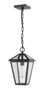 One Light Outdoor Chain Mount Ceiling Fixture by Z-Lite - Talbot Collection, Black Finish - 579CHM-BK