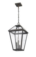 Three Light Outdoor Chain Mount Ceiling Fixture by Z-Lite - Talbot Collection, Oil Rubbed Bronze Finish - 579CHXL-ORB