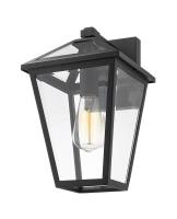 One Light Outdoor Wall Light by Z-Lite - Talbot Collection, Black Finish - 579M-BK