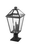 Three Light Outdoor Pier Mounted Fixture by Z-Lite - Talbot Collection, Black Finish - 579PHBR-533PM-BK