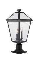 Three Light Outdoor Pier Mounted Fixture by Z-Lite - Talbot Collection, Black Finish - 579PHBR-533PM-BK