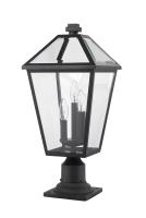 Three Light Outdoor Pier Mounted Fixture by Z-Lite - Talbot Collection, Black Finish - 579PHBR-533PM-BK