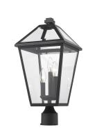 Three Light Outdoor Post Mount Fixture by Z-Lite - Talbot Collection, Black Finish - 579PHBR-BK