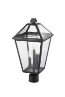 Three Light Outdoor Post Mount Fixture by Z-Lite - Talbot Collection, Black Finish - 579PHBR-BK