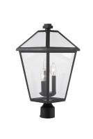 Three Light Outdoor Post Mount Fixture by Z-Lite - Talbot Collection, Black Finish - 579PHBR-BK