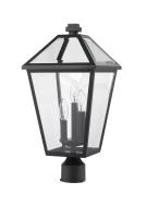 Three Light Outdoor Post Mount Fixture by Z-Lite - Talbot Collection, Black Finish - 579PHBR-BK