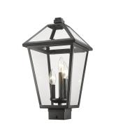 Three Light Outdoor Post Mount Fixture by Z-Lite - Talbot Collection, Black Finish - 579PHBS-BK