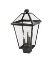 Three Light Outdoor Post Mount Fixture by Z-Lite - Talbot Collection, Black Finish - 579PHBS-BK