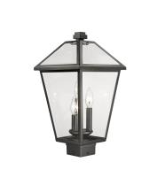 Three Light Outdoor Post Mount Fixture by Z-Lite - Talbot Collection, Black Finish - 579PHBS-BK