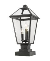 Three Light Outdoor Pier Mounted Fixture by Z-Lite - Talbot Collection, Black Finish - 579PHBS-SQPM-BK