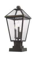 Three Light Outdoor Pier Mounted Fixture by Z-Lite - Talbot Collection, Oil Rubbed Bronze Finish - 579PHBS-SQPM-ORB