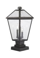 Three Light Outdoor Pier Mounted Fixture by Z-Lite - Talbot Collection, Oil Rubbed Bronze Finish - 579PHBS-SQPM-ORB