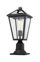 One Light Outdoor Pier Mounted Fixture by Z-Lite - Talbot Collection, Black Finish - 579PHMR-533PM-BK