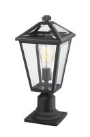 One Light Outdoor Pier Mounted Fixture by Z-Lite - Talbot Collection, Black Finish - 579PHMR-533PM-BK