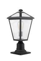 One Light Outdoor Pier Mounted Fixture by Z-Lite - Talbot Collection, Black Finish - 579PHMR-533PM-BK