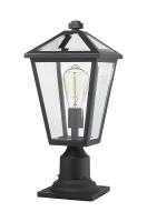 One Light Outdoor Pier Mounted Fixture by Z-Lite - Talbot Collection, Black Finish - 579PHMR-533PM-BK