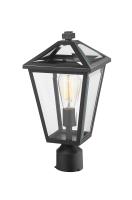 One Light Outdoor Post Mount Fixture by Z-Lite - Talbot Collection, Black Finish - 579PHMR-BK