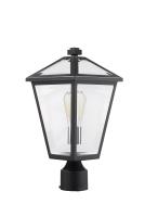 One Light Outdoor Post Mount Fixture by Z-Lite - Talbot Collection, Black Finish - 579PHMR-BK